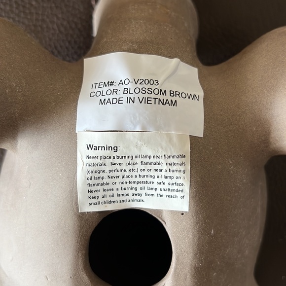 NWT Turtle Ceramic Oil Lamp W/Brown Glaze Shell & Removable Oil Container/Wick - Picture 10 of 10